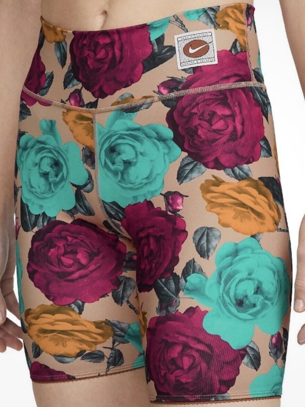 Nike Women One 7" Biker Shorts Icon Clash Floral Training Gym Workout XS
